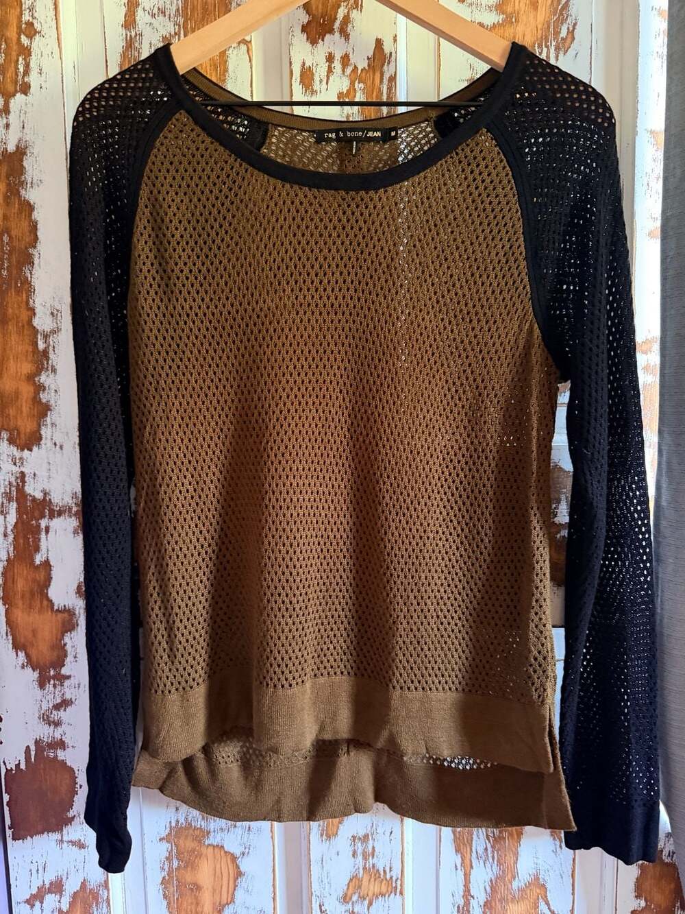rag & bone/JEAN Women's Grunge Alt Mesh Knit Long Sleeve Sweater Size M